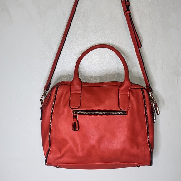 Urban Expressions Red/Orange Large Vegan Satchel Crossbody/Hand/Shoulder Bag - Picture 7 of 16